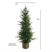 Faux Pine Tree in Woven Basket