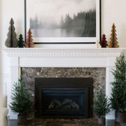 Faux Pine Tree in Woven Basket