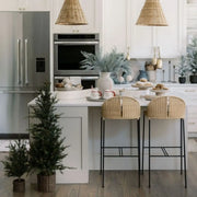 Faux Pine Tree in Woven Basket