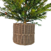 Faux Pine Tree in Woven Basket