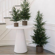 Faux Pine Tree in Woven Basket