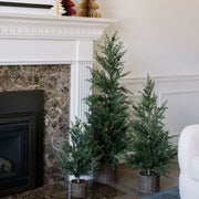 Artificial Pine Tree in Wired Basket, 36 in
