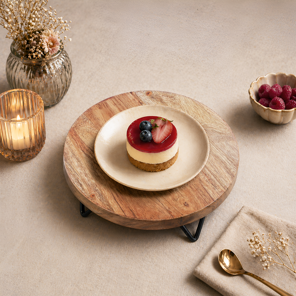 Round Acacia Wood Display Riser Set