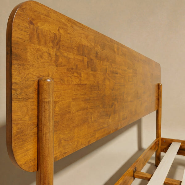 Rounded Headboard Solid Wood Bed Frame