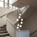 Oak Nine-Light Cluster Pendant with Sphere IV Bulbs