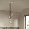 Oak Triple Pendant Fixture, White Canopy, E26