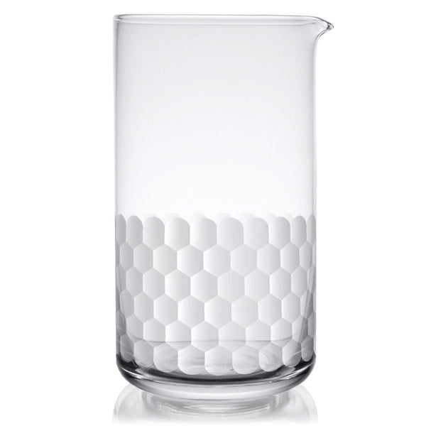 Honeycomb-Cut Handblown Mixing Glass