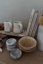 Two-Tone Stoneware Coffee Mug Set