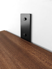 Wood-Grain Wall Shelf with J Brackets