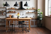 Wood-Grain Wall Shelf with J Brackets