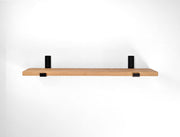 Wood-Grain Wall Shelf with J Brackets