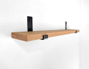 Wood-Grain Wall Shelf with J Brackets