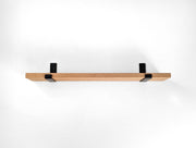 Wood-Grain Wall Shelf with J Brackets