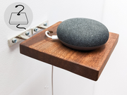 Wood-Grain Floating Shelf with Cord Hole