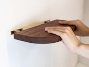 Rounded Corner Oak Floating Shelf
