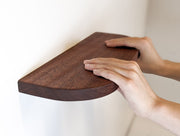 Rounded Corner Wood Floating Shelf