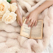 Quilted Faux-Fur Pile Throw — scale reference and proportion detail
