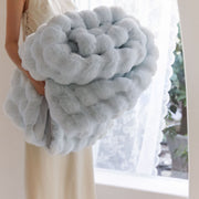 Bubble-Texture Fleece Throw Blanket — scale reference and proportion detail