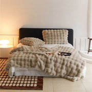 Sculpted Bubble-Pile Plush Throw — detail of finish and surface variation