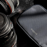 Water-Resistant Grid-Weave Zip Pouch