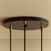 Walnut Triple Cluster Pendant with Sphere IV Bulbs