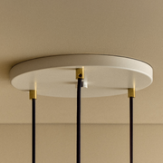 Oak Triple Pendant with Sphere IV Bulbs, White Canopy