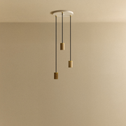 Oak Triple Pendant Fixture, White Canopy, E26