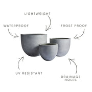 Egg-Shape Fiberglass Tub Planter