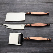 Hammered Copper-Handle Cheese Knife Set