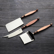 Hammered Copper-Handle Cheese Knife Set