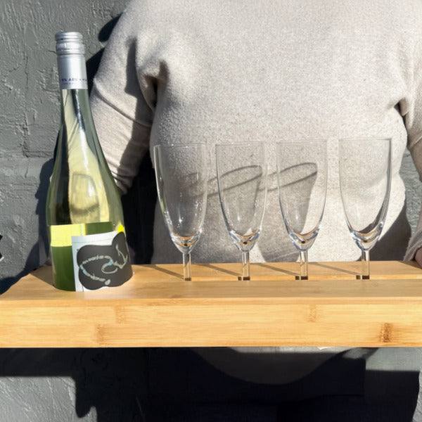 Bamboo Wine Bottle Serving Caddy