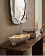 Scalloped Ceramic Sand Wax Candle Tray