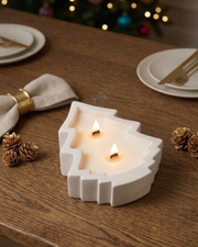 Ceramic Christmas Tree Candle, 2-Wick