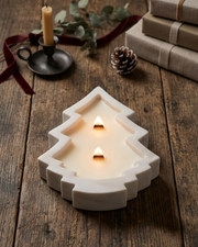 Ceramic Christmas Tree Candle, 2-Wick