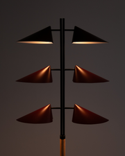 Six-Shade Metal Cone Floor Lamp
