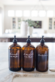Amber Glass Pump Dispenser
