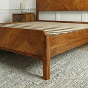 Geometric Parquet Wood Bed Frame