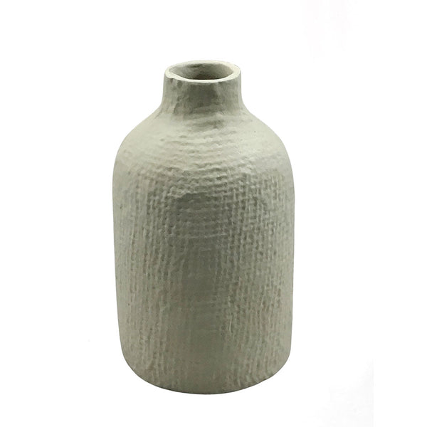 Textured Off-White Aluminum Vase