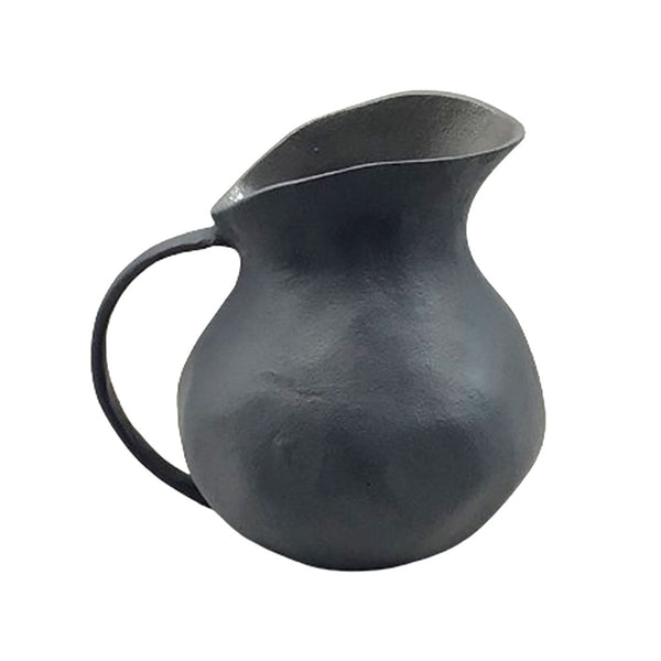 Matte Grey Aluminum Handled Vase