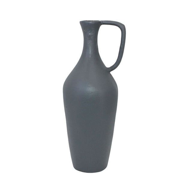 18-Inch Warm Gray Aluminum Pitcher Vase