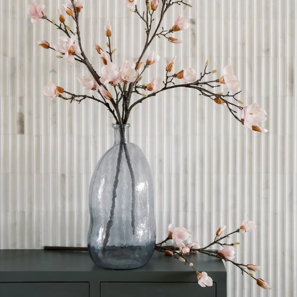 Smoke Handmade Hammered Glass Vase