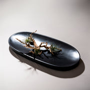 Micro Terrazzo Concrete Oval Platter — back and side profile detail