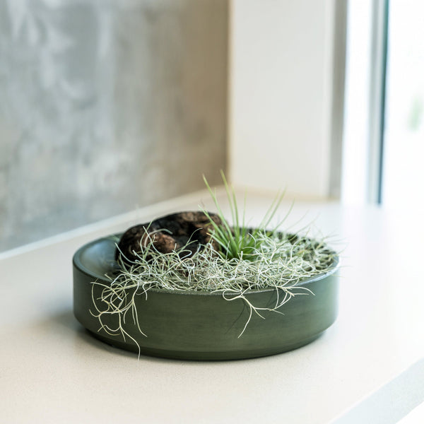 Close-up of slatted wood construction and grain detail — Micro Terrazzo Concrete Round Platter