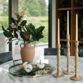 Natural Mango Wood Taper Candle Holders, Set of 3