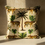 Cotton Velvet Tiger Print Throw Pillow