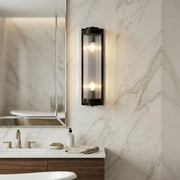 Ribbed Glass Column Wall Sconce