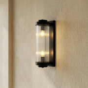 Ribbed Glass Column Wall Sconce