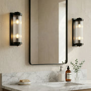 Ribbed Glass Column Wall Sconce