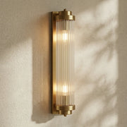 Ribbed Glass Column Wall Sconce