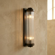 Ribbed Glass Column Wall Sconce